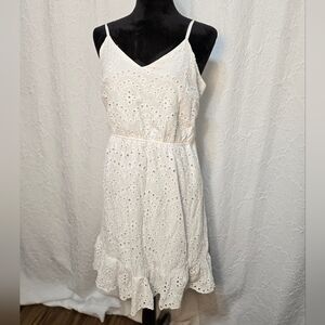 Japna White Eyelet Midi Dress Size Large